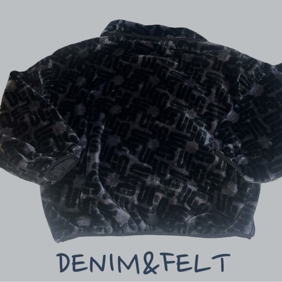 UGG Women’s Marlene Monogram Sherpa Jacket | Color: Black/Grey NRW/NWT!!🖤🩶🖤🩶 - Picture 3 of 8